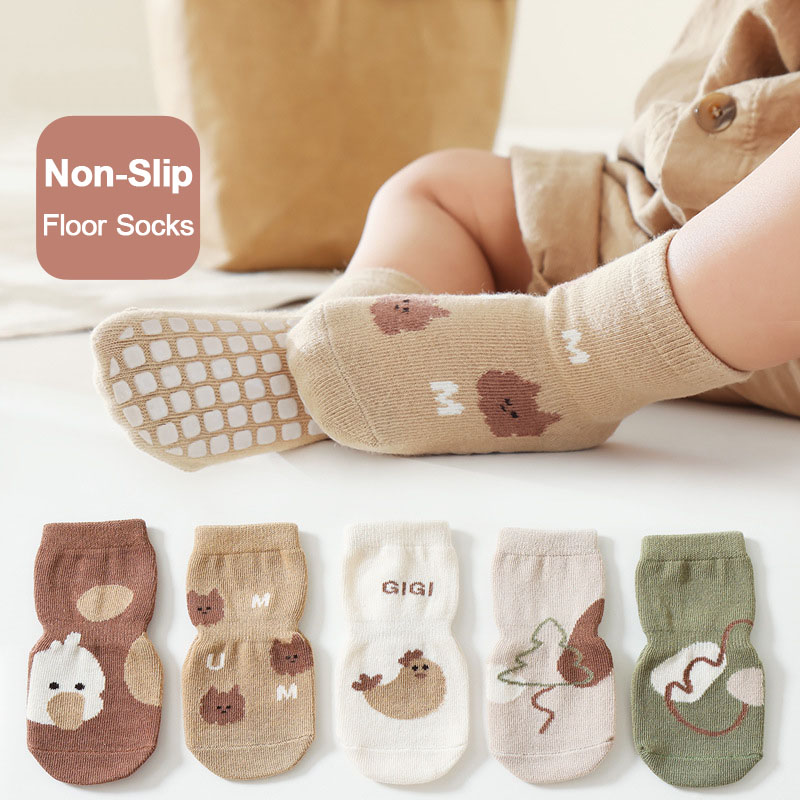 Unisex Baby Socks Non Slip - 5 paia di calzini antiscivolo per
