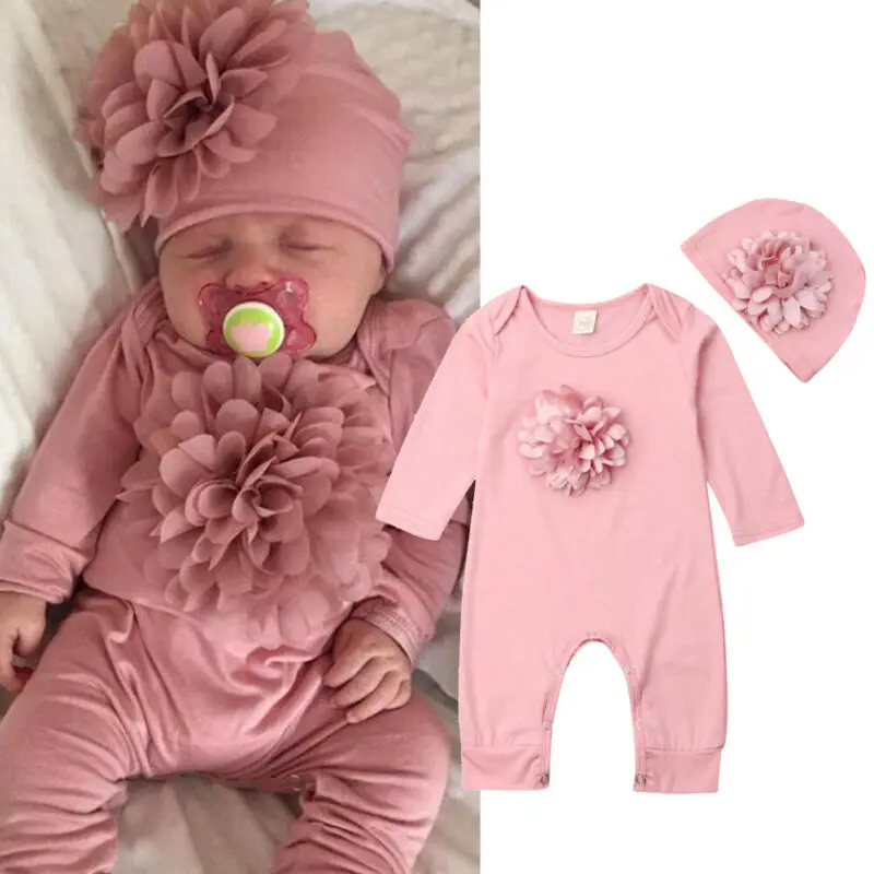 Newborn Baby Girl Romper Floral - VISgogo 2 cs pagliaccetti neonato primavera