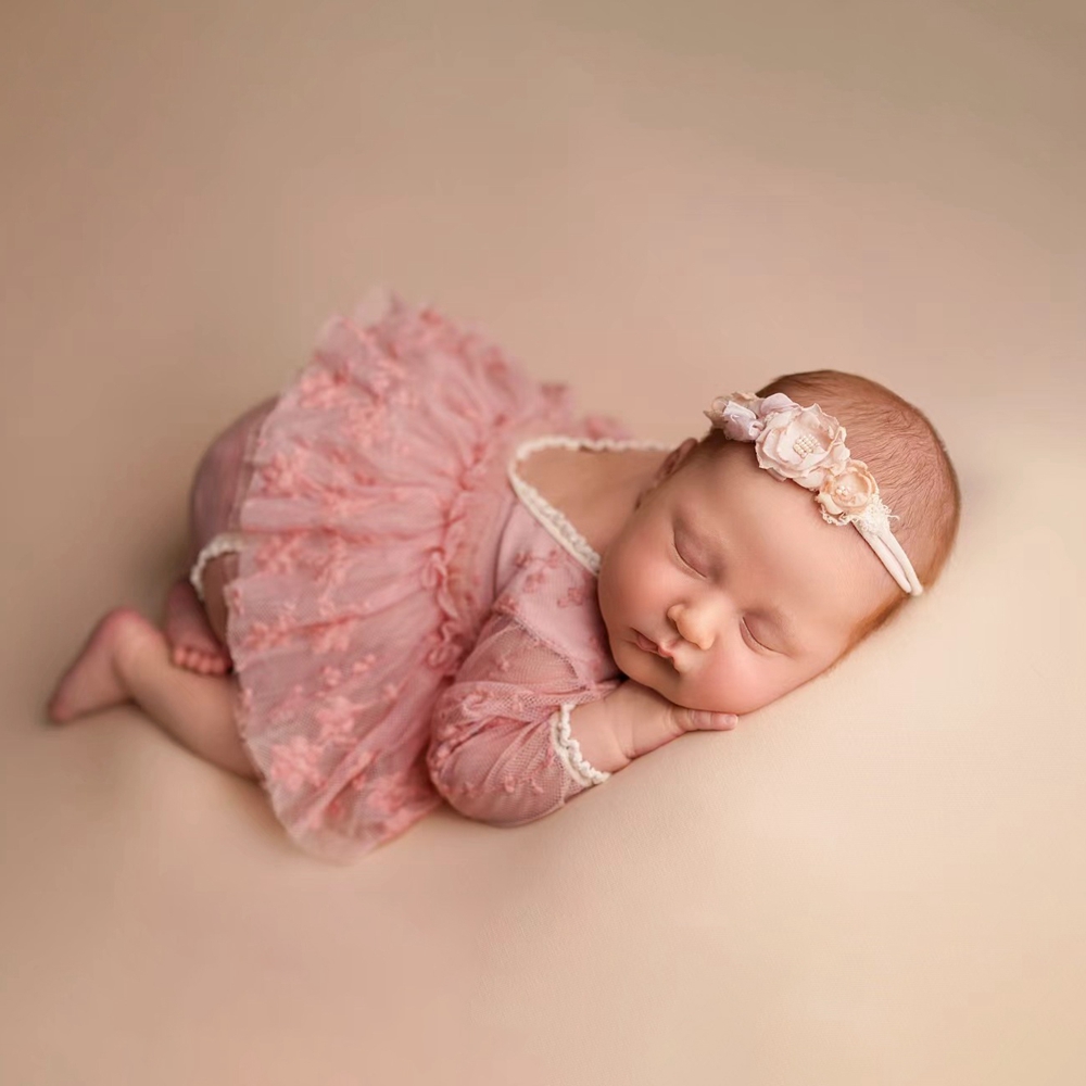 Newborn Baby Girl Romper Floral - Vestito Tutu per Neonata, Rosa con