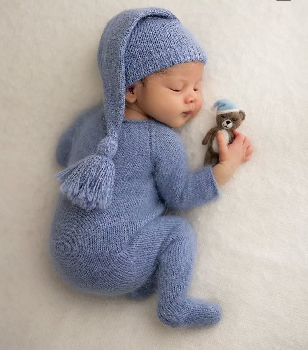 Infant Photography Props Outfit - Set di tutina e cappellino in
